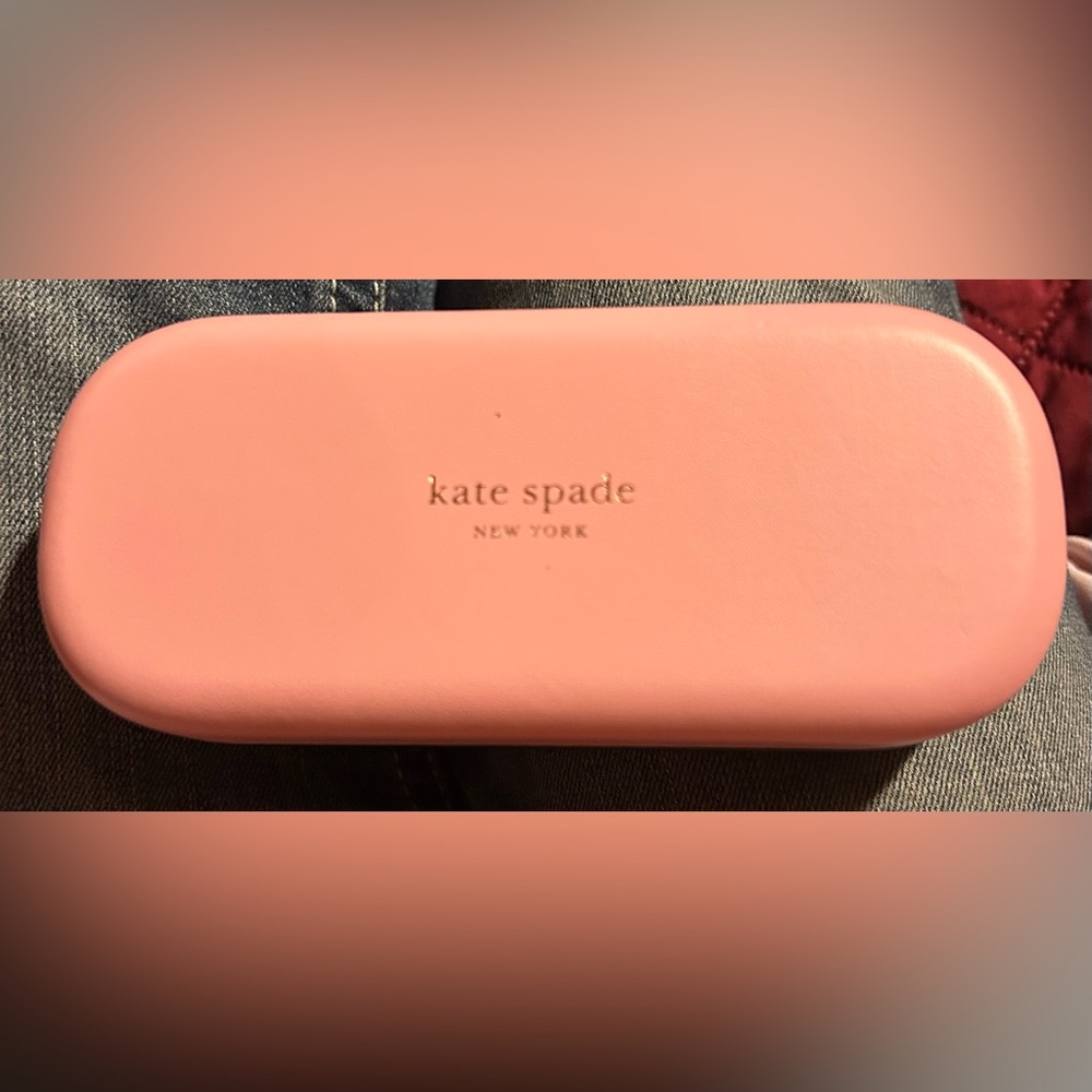 Kate Spade Eyeglasses Sunglasses Case Pink & Green With Cleaning Cloth Case Only